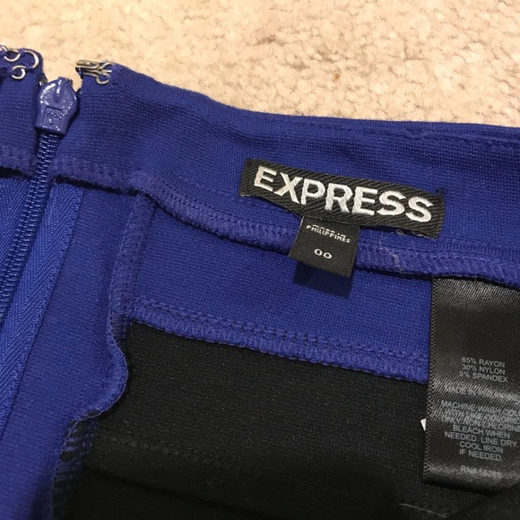 Express Black & Blue Striped Bandage Skirt - Picture 4 of 4